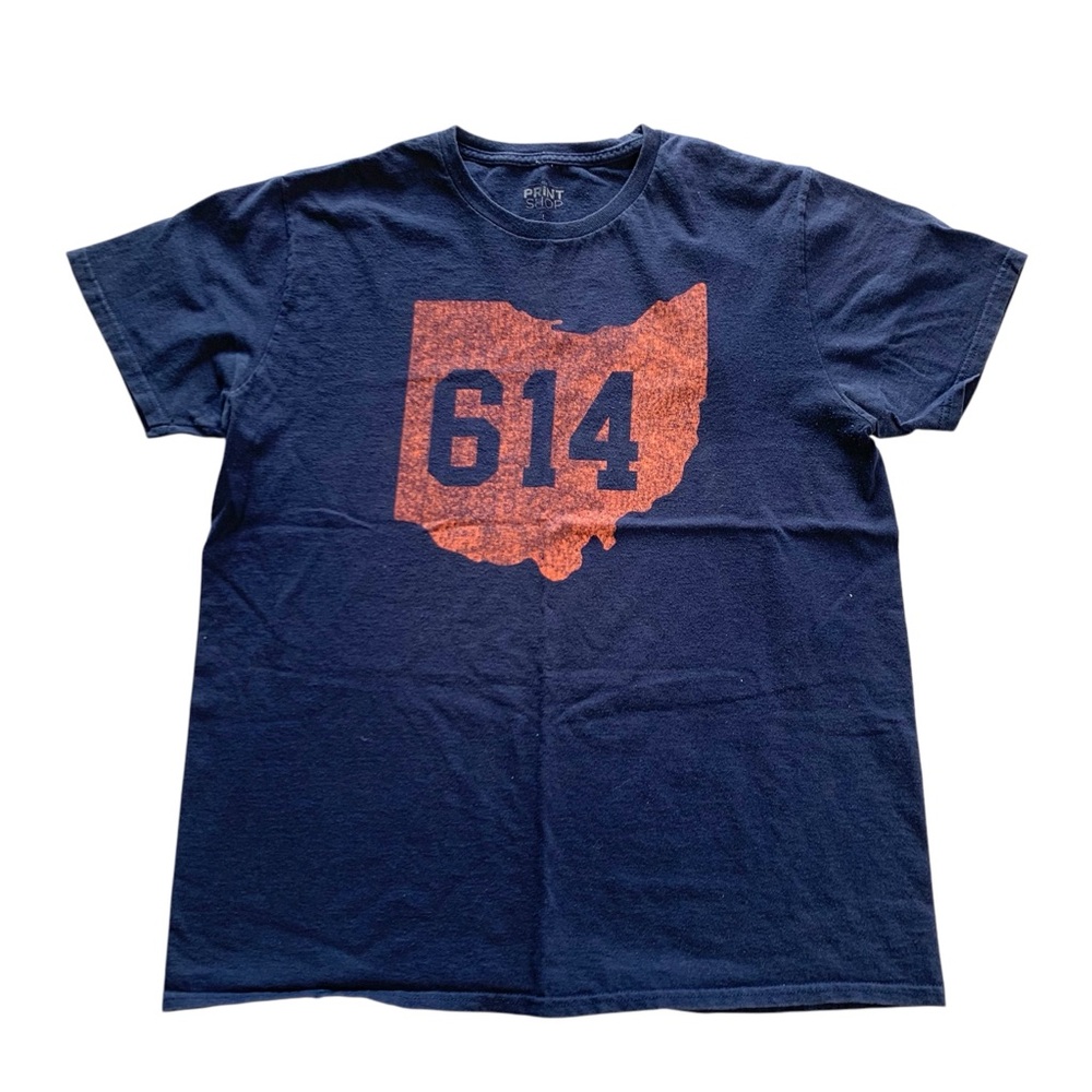 The Print Shop 614 Area Code Columbus Ohio Cotton Short Sleeve Tshirt